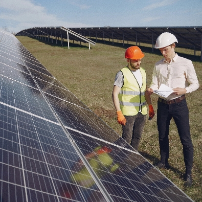 foreman businessman solar energy station