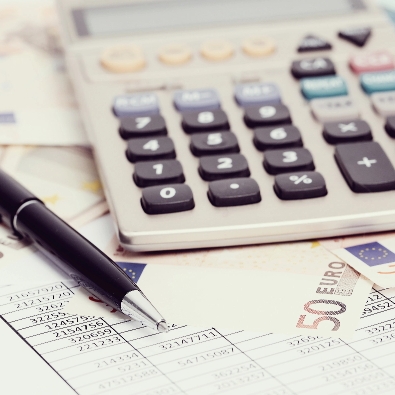 office with documents money accounts
